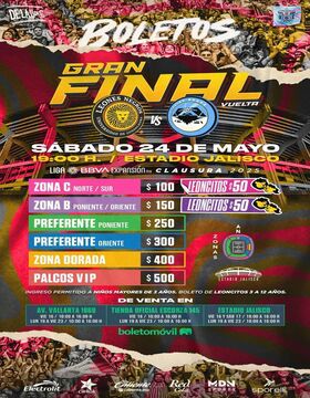 Cartel de Gran final: Leones Negros vs Jaiba Brava