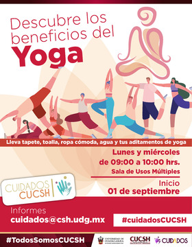 Cartel de Descubre los beneficios del Yoga
