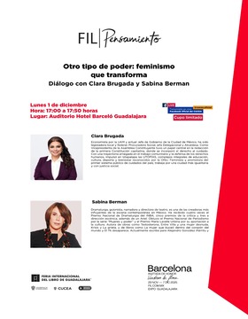 Cartel de la Otro tipo de poder: feminismo que transforma. Diálogo con Clara Brugada y Sabina Berman