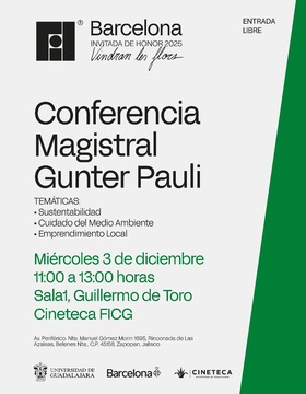 Cartel de la Conferencia magistral Gunter Pauli