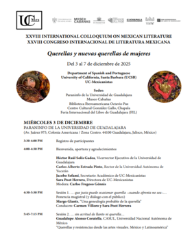 Cartel del XXVIII Congreso Internacional de Literatura Mexicana