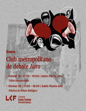 Cartel del Club metropolitano de debate Aura. Taller introductorio 