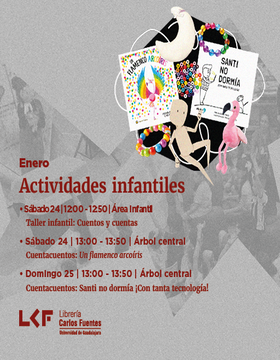 Cartel de Cuentacuentos: Un flamenco arcoíris