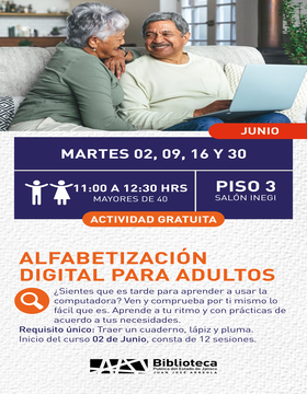 Cartel de Alfabetización digital para adultos