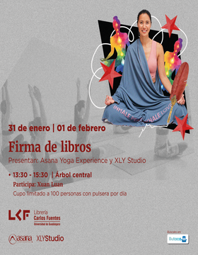 Cartel de Firma de libros. Participa: Xuan Luan