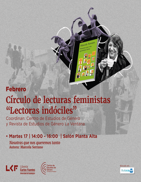 Cartel de Círculo de lecturas feministas "Lectoras indóciles": Nosotras que nos queremos tanto