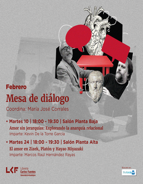 Cartel de Mesa de diálogo: El amor en Zizek, Platón y Hayao Miyazaki