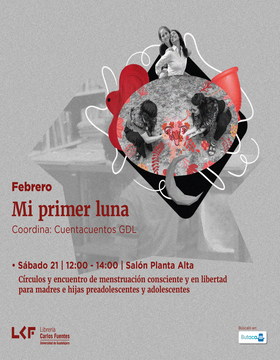 Cartel de Mi primer luna. Círculos y encuentro de menstruación consciente