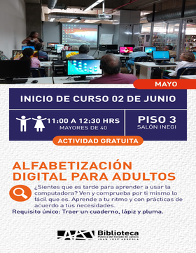 Cartel del Taller de Alfabetización Digital para Adultos 