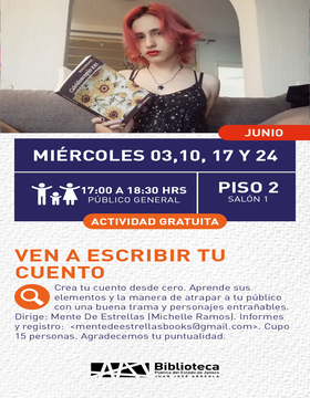 Cartel de Ven a escribir tu cuento