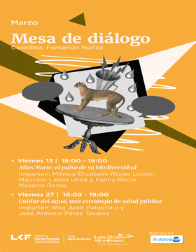 Cartel de Mesa de diálogo: Cuidar del agua, una estrategia de salud pública