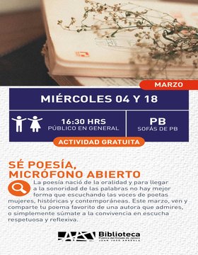 Cartel de Sé poesía, micrófono abierto