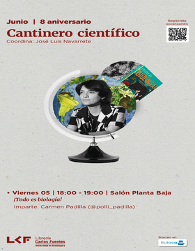 Cartel de Cantinero científico: ¡Todo es biología!