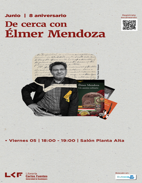 Cartel De cerca con… Élmer Mendoza