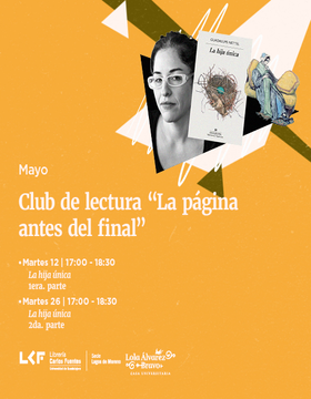 Cartel del Club de lectura “La página antes del final”: La hija única. 1era. parte 