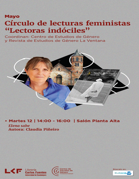 Cartel de Círculo de lecturas feministas "Lectoras indóciles": Elena sabe