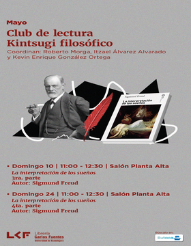 Cartel de Club de lectura. Kintsugi filosófico: La interpretación de los sueños 4ta. Parte