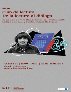 Cartel Club de lectura: De la lectura al diálogo: Cuando el aire es azul