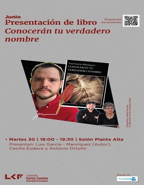 Cartel de la Presentación de libro: Conocerán tu verdadero nombre