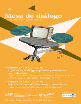 Cartel de Mesa de diálogo. Lejos de la capital: vivir como artista visual