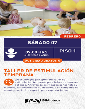 Cartel de Taller de estimulación temprana