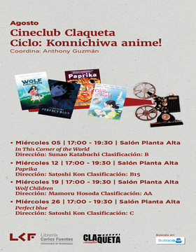 Cartel de Cineclub Claqueta. Ciclo: Konnichiwa anime!: Paprika