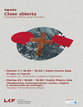 Cartel de Clase abierta: El agua es sagrada