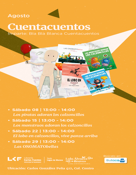 Cartel de Cuentacuentos: Los monstruos adoran los calzoncillos