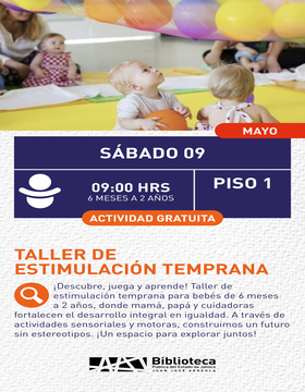 Cartel del Taller de estimulación temprana 