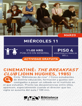 Cartel de Cinematiné: The breakfast club