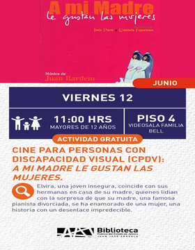 Cartel de Cine para personas con discapacidad visual (CPDV): A mi madre le gustan las mujeres
