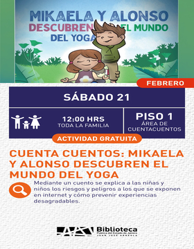 Cartel de Cuentacuentos: Mikaela y Alonso descubren el mundo del yoga