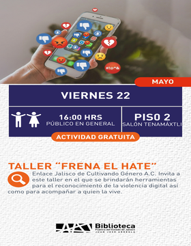Cartel de Taller “Frena el hate”