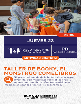 Cartel de Taller de booky el monstruo comelibros