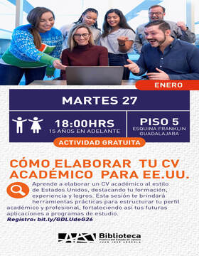 Cartel de Cómo elaborar tu CV académico para EE.UU