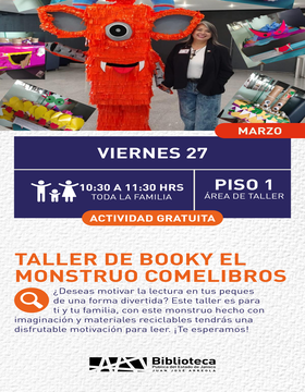 cartel del Taller de booky el monstruo comelibros