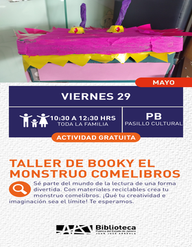 Cartel de Taller de booky el monstruo comelibros