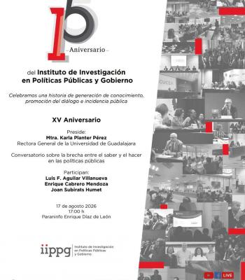 Cartel del Conversatorio "La brecha entre el saber y el hacer en las políticas públicas"