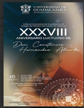 Cartel de XXXVIII Aniversario luctuoso de Don Constancio Hernández Alvirde