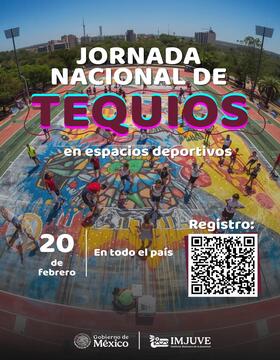 Cartel de la Jornada Nacional de Tequios en espacios deportivos