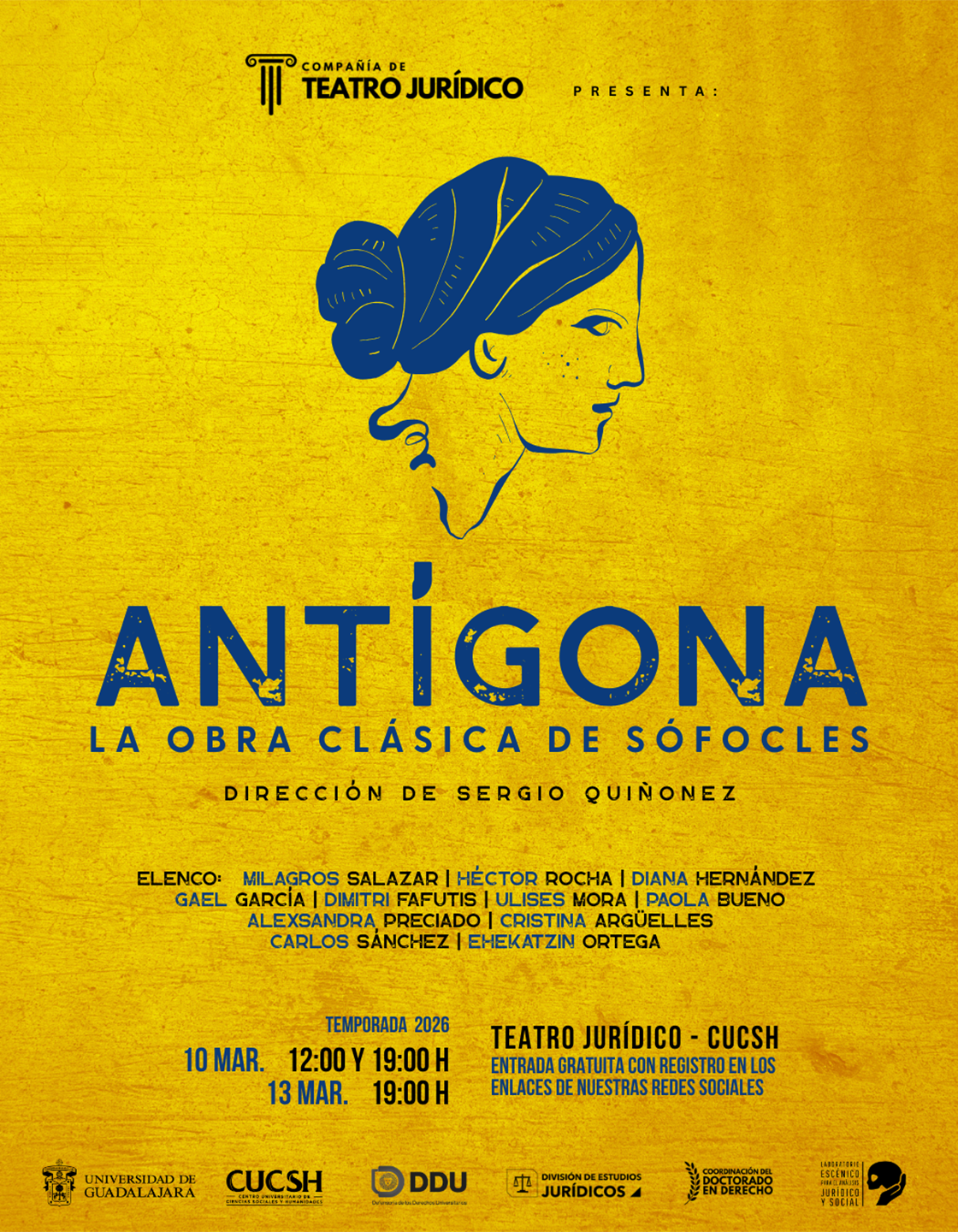 Cartel de Antígona, la obra clásica de Sófocles