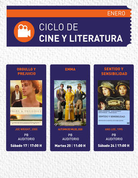 Cartel Ciclo de Cine y Literatura: Sentido y sensibilidad