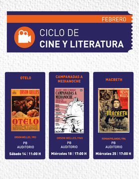 Cartel de Ciclo de Cine y Literatura: Campanadas a medianoche