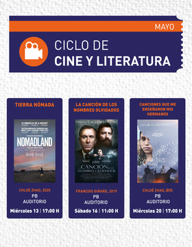 Cartel de Ciclo de Cine y Literatura: Tierra nómada