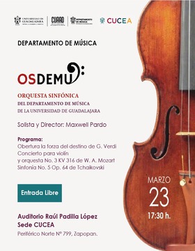 Cartel de la Orquesta Sinfónica del Departamento de Música de la Universidad de Guadalajara