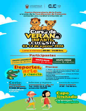 Cartel de ¡Las vacaciones se viven en #CUCosta!