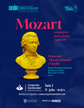 Cartel de Orquesta Higinio Ruvalcaba. Programa 7: Mozart, concierto para piano N°19