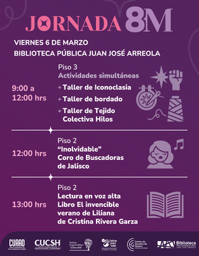 Cartel de Jornada 8M en el CUAAD