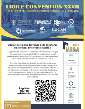 Cartel XXXII LIDILE Convention. “The future of EFL education: challenges, trends and strategies”.