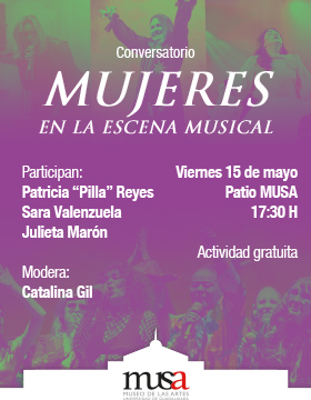 Cartel del Conversatorio: Mujeres en la escena musical 